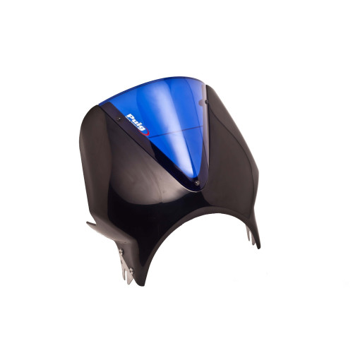 PUIG Black Fairing With Vision Screen (Blue) 005NA