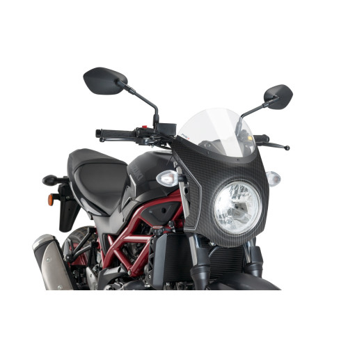 PUIG Retro Carbon Look Semi Fairing And Screen 195mm (Clear) 3170W
