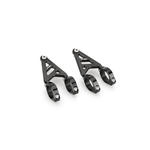 PUIG Clamp Set (35-37cm) And Support For Headlight (Black) 20876N