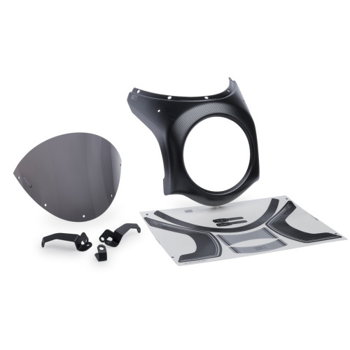 PUIG Retro Black Semi Fairing And Screen 180mm (Dark Smoke) 21962F