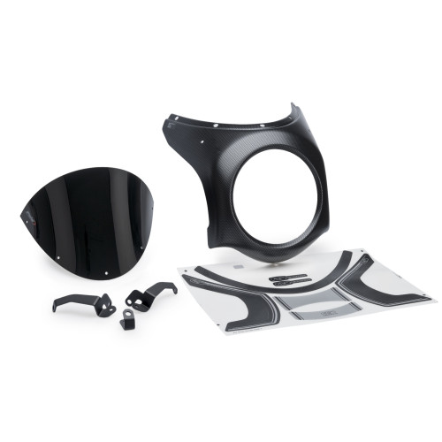 PUIG Retro Black Semi Fairing And Screen 180mm (Black) 21962N