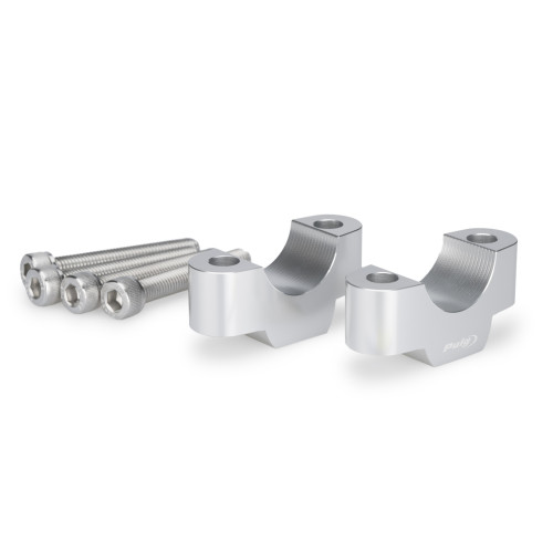 PUIG 20mm Handlebar Risers For 22-32mm Bars (Silver) 22037P