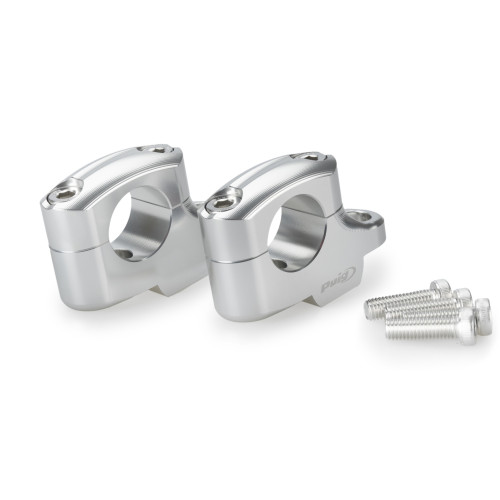 PUIG 20mm Bar Risers (Offset 16mm) (Silver) 22180P