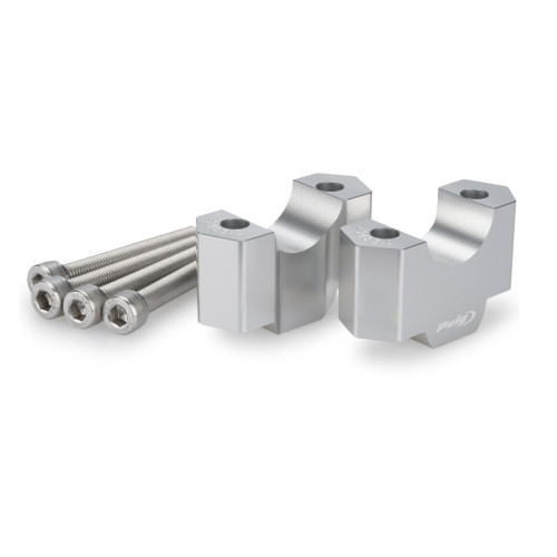 PUIG 30mm Handlebar Risers For 22-32mm Bars (Silver) 22183P