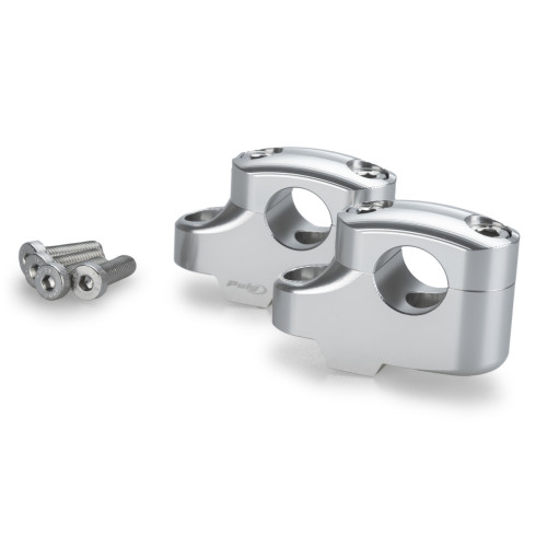 PUIG 20mm Bar Risers (Offset 16mm) (Silver) 21811P