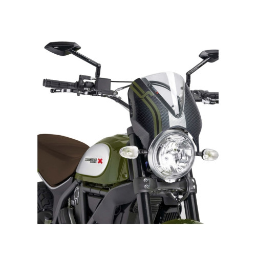 PUIG Retrovision Carbon Look Semi Fairing And Screen (Clear) 8192W