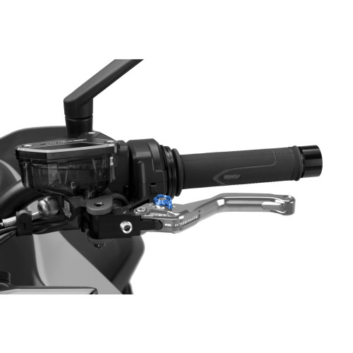 PUIG Short V4 Clutch Lever (Silver Lever With Blue Selector) 4230PA