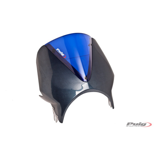 PUIG Black Fairing With Vision Screen (Blue) 005CA