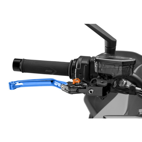 PUIG Folding V4 Brake Lever (Blue Lever With Orange Selector) 4110AT