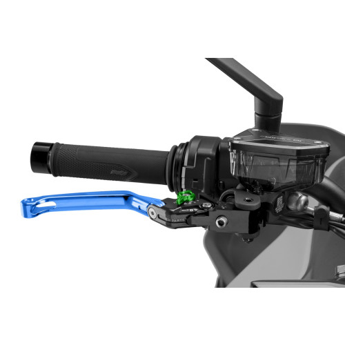 PUIG Folding V4 Brake Lever (Blue Lever With Green Selector) 4110AV