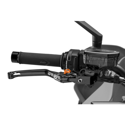 PUIG Folding V4 Brake Lever (Black Lever With Orange Selector) 4110NT