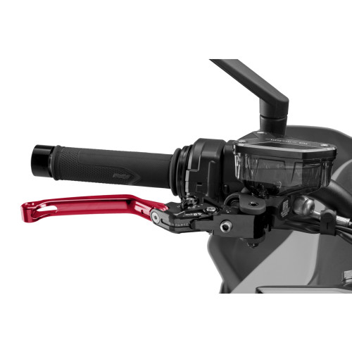 PUIG Folding V4 Brake Lever (Red Lever With Black Selector) 4110RN