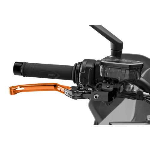 PUIG Folding V4 Brake Lever (Orange Lever With Black Selector) 4110TN