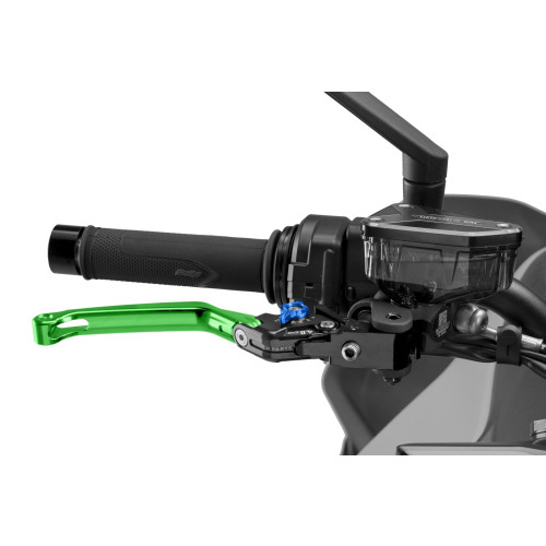 PUIG Folding V4 Brake Lever (Green Lever With Blue Selector) 4110VA
