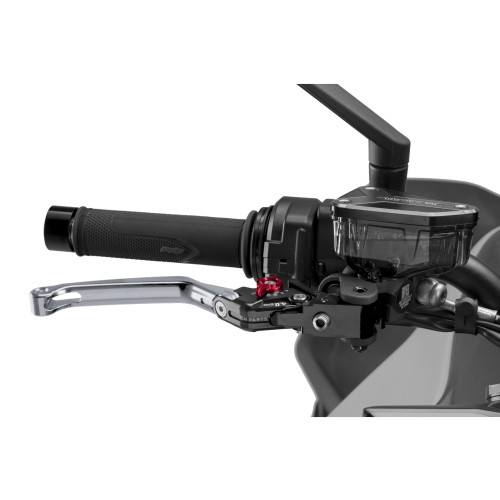 PUIG Folding V4 Brake Lever (Titanium Lever With Red Selector) 4110YR