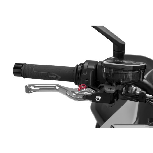 PUIG Short V4 Brake Lever (Silver Lever With Red Selector) 4130PR