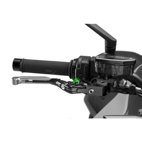 PUIG Extendable V4 Brake Lever (Silver Lever With Green Selector) 414PNV