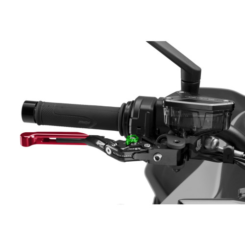 PUIG Extendable V4 Brake Lever (Red Lever With Green Selector) 414RNV