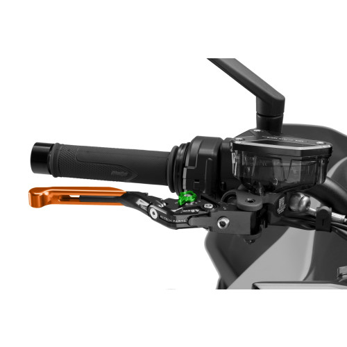 PUIG Extendable V4 Brake Lever (Orange Lever With Green Selector) 414TNV