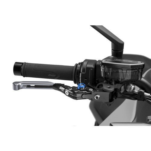 PUIG Extendable V4 Brake Lever (Titanium Lever With Blue Selector) 414YNA