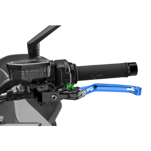 PUIG Folding V4 Clutch Lever (Blue Lever With Green Selector) 4210AV