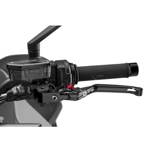 PUIG Folding V4 Clutch Lever (Black Lever With Red Selector) 4210NR