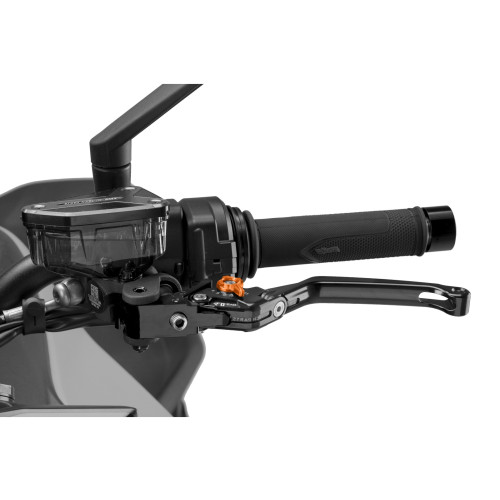 PUIG Folding V4 Clutch Lever (Black Lever With Orange Selector) 4210NT