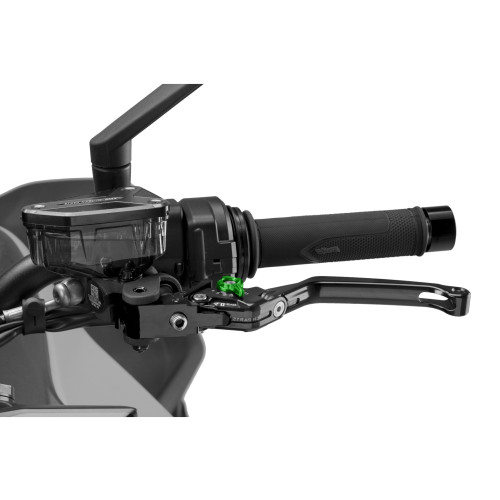PUIG Folding V4 Clutch Lever (Black Lever With Green Selector) 4210NV