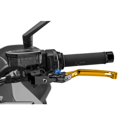 PUIG Folding V4 Clutch Lever (Gold Lever With Blue Selector) 4210OA