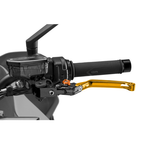 PUIG Folding V4 Clutch Lever (Gold Lever With Orange Selector) 4210OT
