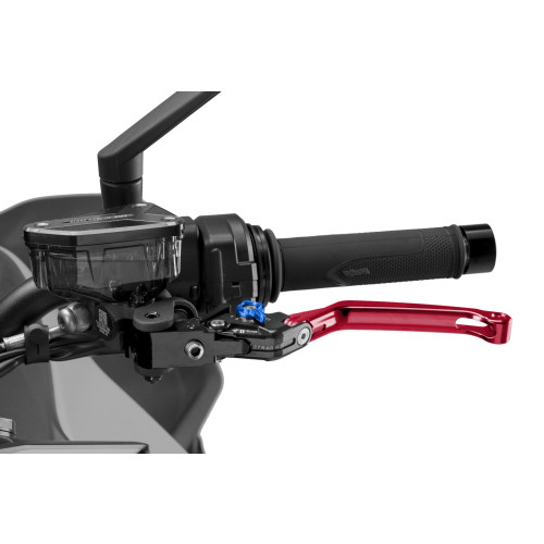 PUIG Folding V4 Clutch Lever (Red Lever With Blue Selector) 4210RA