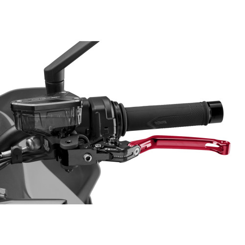PUIG Folding V4 Clutch Lever (Red Lever With Black Selector) 4210RN