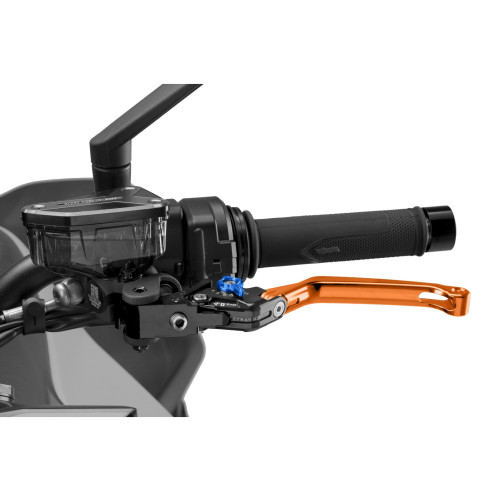 PUIG Folding V4 Clutch Lever (Orange Lever With Blue Selector) 4210TA