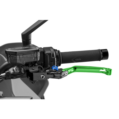 PUIG Folding V4 Clutch Lever (Green Lever With Blue Selector) 4210VA