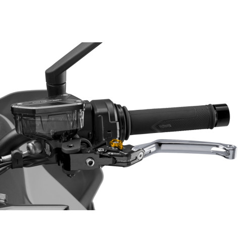 PUIG Folding V4 Clutch Lever (Titanium Lever With Gold Selector) 4210YO