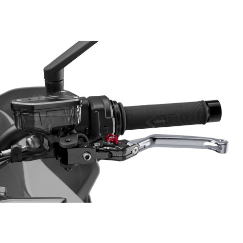 PUIG Folding V4 Clutch Lever (Titanium Lever With Red Selector) 4210YR