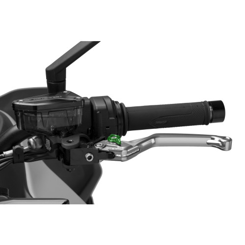 PUIG Standard V4 Clutch Lever (Silver Lever With Green Selector) 4220PV