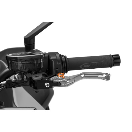 PUIG Short V4 Clutch Lever (Silver Lever With Orange Selector) 4230PT