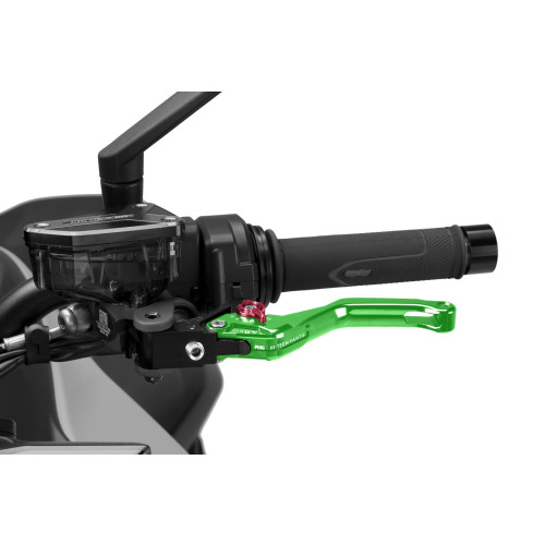 PUIG Short V4 Clutch Lever (Green Lever With Red Selector) 4230VR