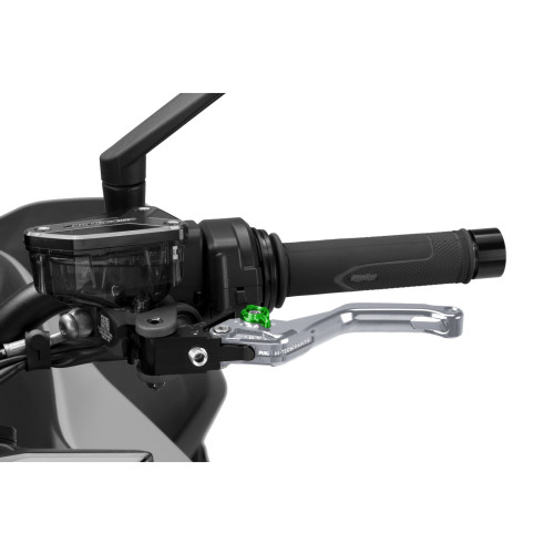 PUIG Short V4 Clutch Lever (Titanium Lever With Green Selector) 4230YV