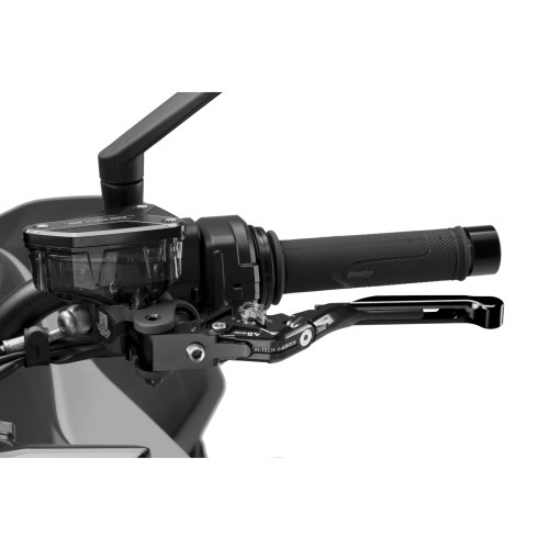 PUIG Extendable V4 Clutch Lever (Black Lever With Silver Selector) 424NNP