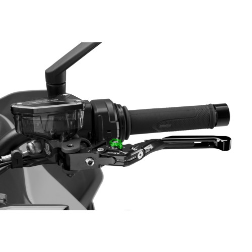 PUIG Extendable V4 Clutch Lever (Black Lever With Green Selector) 424NNV