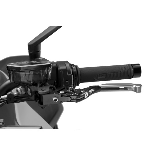 PUIG Extendable V4 Clutch Lever (Silver Lever With Black Selector) 424PNN
