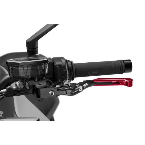 PUIG Extendable V4 Clutch Lever (Red Lever With Silver Selector) 424RNP