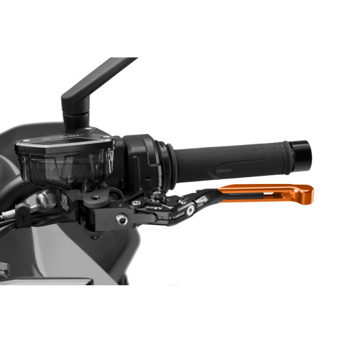 PUIG Extendable V4 Clutch Lever (Orange Lever With Black Selector) 424TNN