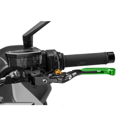 PUIG Extendable V4 Clutch Lever (Green Lever With Gold Selector) 424VNO