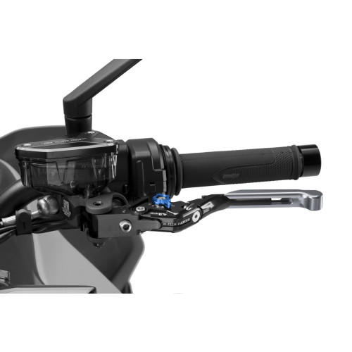 PUIG Extendable V4 Clutch Lever (Titanium Lever With Blue Selector) 424YNA