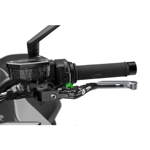PUIG Extendable V4 Clutch Lever (Titanium Lever With Green Selector) 424YNV