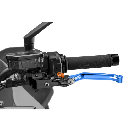PUIG Folding V4 Clutch Lever (Blue Lever With Orange Selector) 4210AT