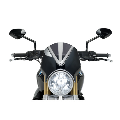 PUIG Retrovision Black Semi Fairing And Screen (Dark Smoke) 7012F